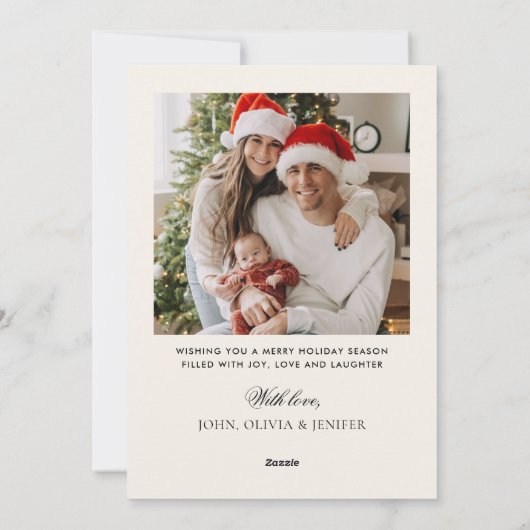 Cartes Pour Fêtes Annuelles Christmas Boho Red Bow Ribbon 2 Photo (Dos)