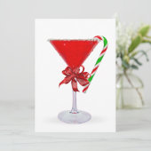 Cartes Pour Fêtes Annuelles Christmas Bow On Martini Cocktail (Debout devant)