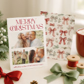 Cartes Pour Fêtes Annuelles Christmas Bow Three Photo