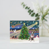 Cartes Pour Fêtes Annuelles Christmas Bull Terrier (brindle) (Debout devant)