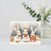 Cartes Pour Fêtes Annuelles christmas bunnies  (Debout devant)