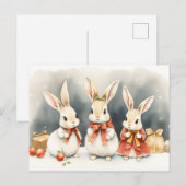 Cartes Pour Fêtes Annuelles christmas bunnies  (Devant / Derrière)