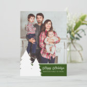 Cartes Pour Fêtes Annuelles Christmas Card 2024 Green Tree Pattern  (Debout devant)