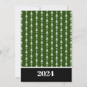 Cartes Pour Fêtes Annuelles Christmas Card 2024 Green Tree Pattern  (Dos)