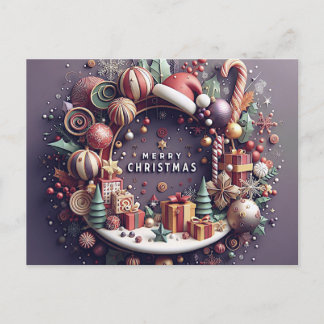 Cartes Pour Fêtes Annuelles Christmas Card - 3D Theme