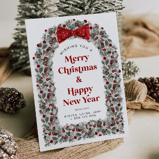 Cartes Pour Fêtes Annuelles Christmas Card Without Photo Holiday Card Red Bow