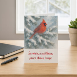Cartes Pour Fêtes Annuelles Christmas Cardinal in Fir Tree Holiday Card