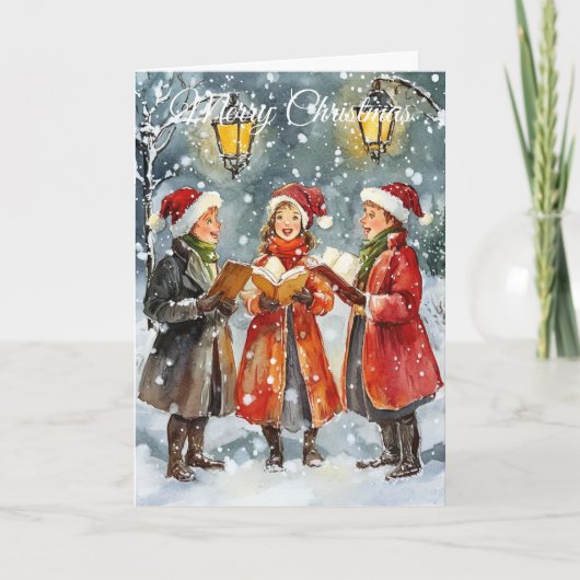 Cartes Pour Fêtes Annuelles Christmas Carol Singers (Devant)