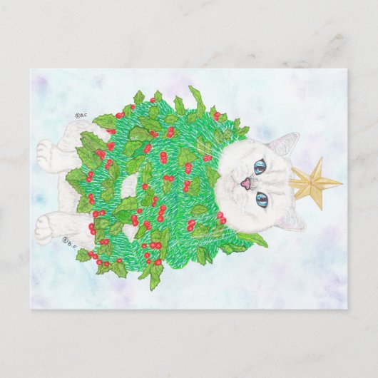 CARTES POUR FÊTES ANNUELLES CHRISTMAS CAT (Devant)