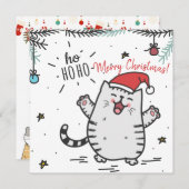 Cartes Pour Fêtes Annuelles Christmas Cat (Devant / Derrière)