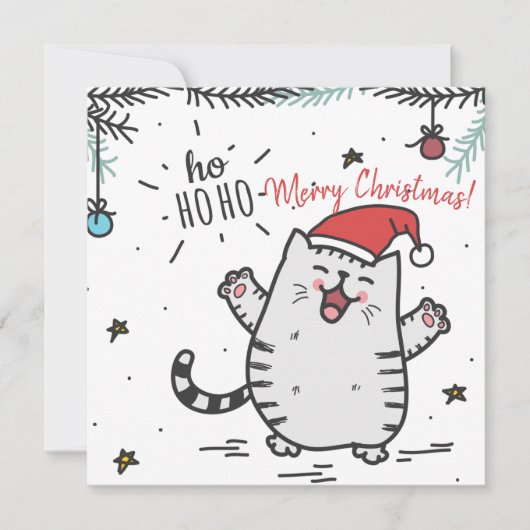 Cartes Pour Fêtes Annuelles Christmas Cat (Devant)