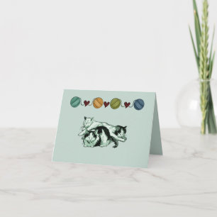 Cartes Pour Fêtes Annuelles Christmas cats sleeping note card template