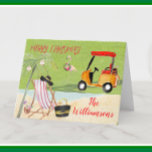 Cartes Pour Fêtes Annuelles Christmas Cheer Golf Beach Palm Tree<br><div class="desc">Cela ne raconte-t-il pas une grande histoire — vous vivez dans un endroit merveilleux où vous pouvez choisir entre une journée à la plage ou au golf — parmi beaucoup d'autres activités délicieuses. Profitez de la vie et de cette carte de vacances amusante. C'est gai et une façon unique de...</div>