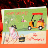 Cartes Pour Fêtes Annuelles Christmas Cheer Golf Beach Palm Tree