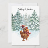 Cartes Pour Fêtes Annuelles Christmas Chicken Flat Holiday Card (Devant)