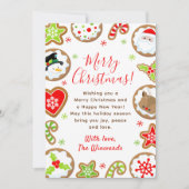 Cartes Pour Fêtes Annuelles Christmas Cookies Red and Green Merry Christmas (Devant)