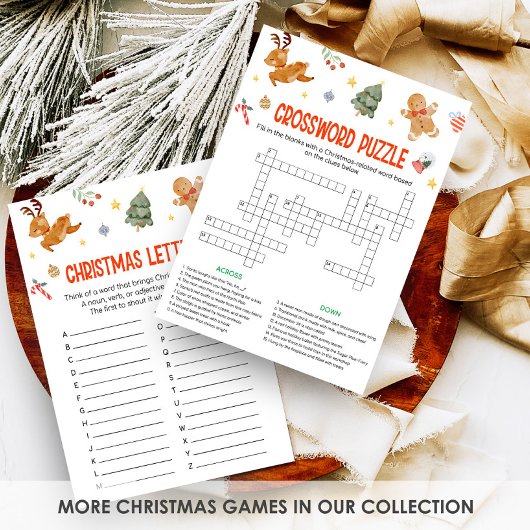 Cartes Pour Fêtes Annuelles Christmas Crossword Puzzle Game