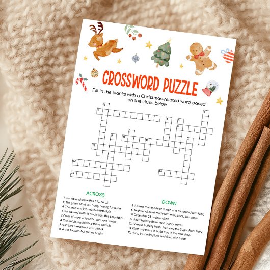 Cartes Pour Fêtes Annuelles Christmas Crossword Puzzle Game