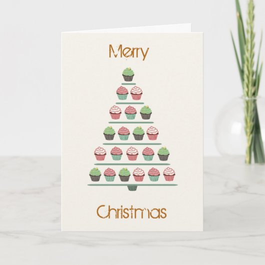 Cartes Pour Fêtes Annuelles Christmas Cupcake (Devant)