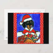 Cartes Pour Fêtes Annuelles Christmas Dachshund (Devant / Derrière)