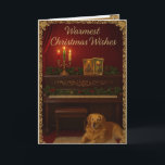 Cartes Pour Fêtes Annuelles Christmas Decorative Card<br><div class="desc">A heartwarming Christmas card featuring a playful Labrador Retriever sitting next to a piano on a cozy rug. A charming scene that captures the festive spirit with elegance and warmth."</div>