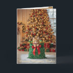 Cartes Pour Fêtes Annuelles Christmas Decorative Card<br><div class="desc">"Celebrate the holiday season with our delightful Christmas card featuring an adorable kitty poking its head out of a Christmas bag,  set against a festive tree backdrop. This cute and cozy scene is sure to bring a smile and spread holiday cheer. Share the joy with this charming card!"</div>