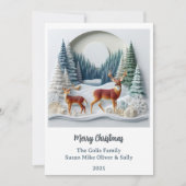 Cartes Pour Fêtes Annuelles Christmas Deer Holiday Wildlife Personalized Card (Devant)
