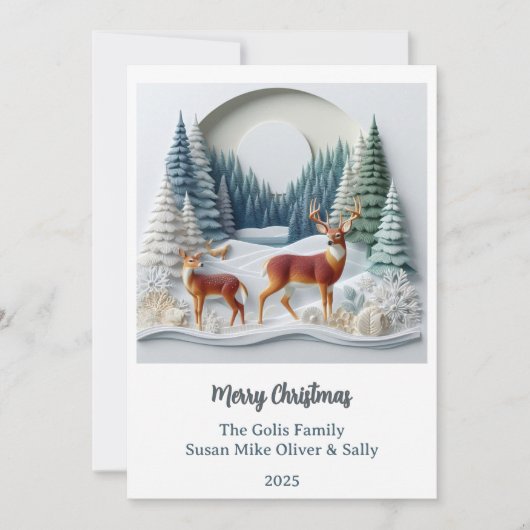 Cartes Pour Fêtes Annuelles Christmas Deer Holiday Wildlife Personalized Card (Devant)
