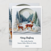Cartes Pour Fêtes Annuelles Christmas Deer Holiday Wildlife Personalized Card (Devant / Derrière)