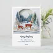 Cartes Pour Fêtes Annuelles Christmas Deer Holiday Wildlife Personalized Card (Debout devant)