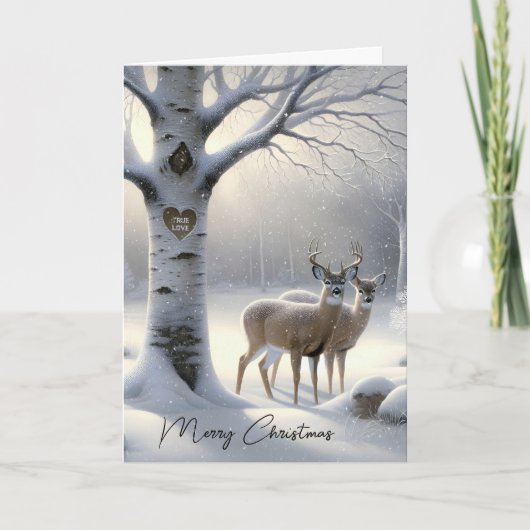 Cartes Pour Fêtes Annuelles Christmas Deer True Love (Devant)