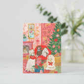 Cartes Pour Fêtes Annuelles Christmas Dogs Afghan Hound Hand drawn (Debout devant)