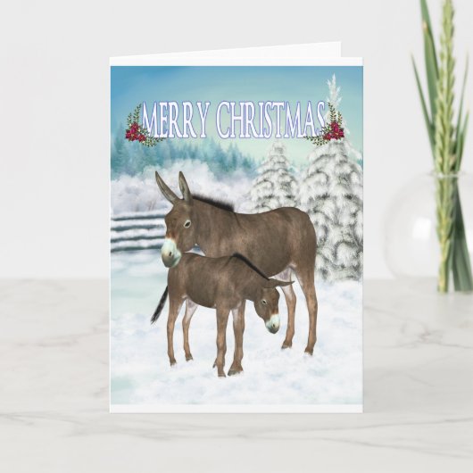 Cartes Pour Fêtes Annuelles Christmas Donkeys (Devant)