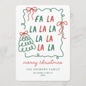 Cartes Pour Fêtes Annuelles Christmas Doodle Bows Red & Green Merry Christmas (Devant)