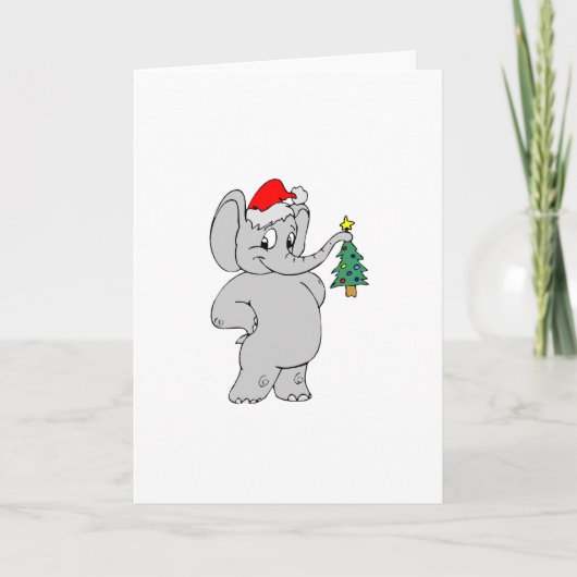 Cartes Pour Fêtes Annuelles Christmas Elephant (Devant)