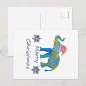Cartes Pour Fêtes Annuelles Christmas Elephant (Devant / Derrière)