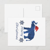 Cartes Pour Fêtes Annuelles Christmas Elephant (Devant / Derrière)