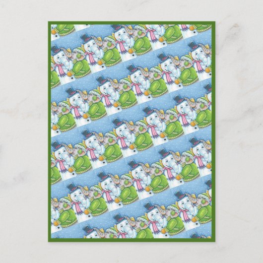 CARTES POUR FÊTES ANNUELLES CHRISTMAS ÉLÉPHANT CONSTRUCTION CUTE PACHYDERM SNO (Devant)