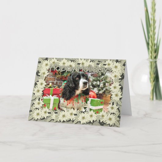 Cartes Pour Fêtes Annuelles Christmas - English Springer Espagne - Lucy (Devant)