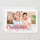Cartes Pour Fêtes Annuelles CHRISTMAS FAMILLE PHOTO stylisée typographie moder (Devant)