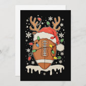 Cartes Pour Fêtes Annuelles Christmas Football Santa Hat Reindeer Xmas Lights (Devant / Derrière)