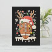 Cartes Pour Fêtes Annuelles Christmas Football Santa Hat Reindeer Xmas Lights (Debout devant)
