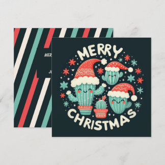 Cartes Pour Fêtes Annuelles Christmas Fun Potted Santa Cactus Plants