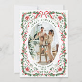 Cartes Pour Fêtes Annuelles Christmas Funky Whimsical Red Bow Wreath 2 Photo (Devant)