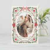 Cartes Pour Fêtes Annuelles Christmas Funky Whimsical Red Bow Wreath 2 Photo (Debout devant)