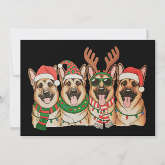 Cartes Pour Fêtes Annuelles Christmas German Shepherd Dog Xmas Lights Santa