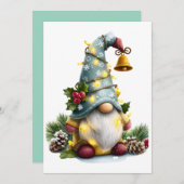 Cartes Pour Fêtes Annuelles Christmas Gnome - Whimsical Gnome with Lights (Devant / Derrière)