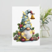 Cartes Pour Fêtes Annuelles Christmas Gnome - Whimsical Gnome with Lights (Debout devant)