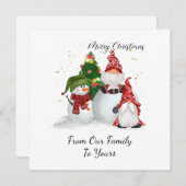 Cartes Pour Fêtes Annuelles Christmas Gnomes (Devant / Derrière)