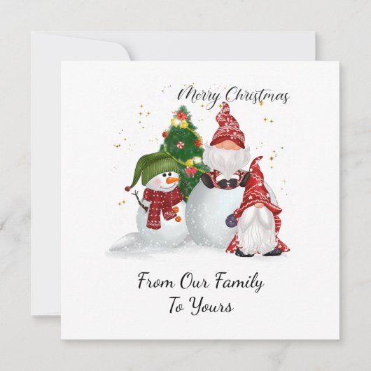 Cartes Pour Fêtes Annuelles Christmas Gnomes (Devant)